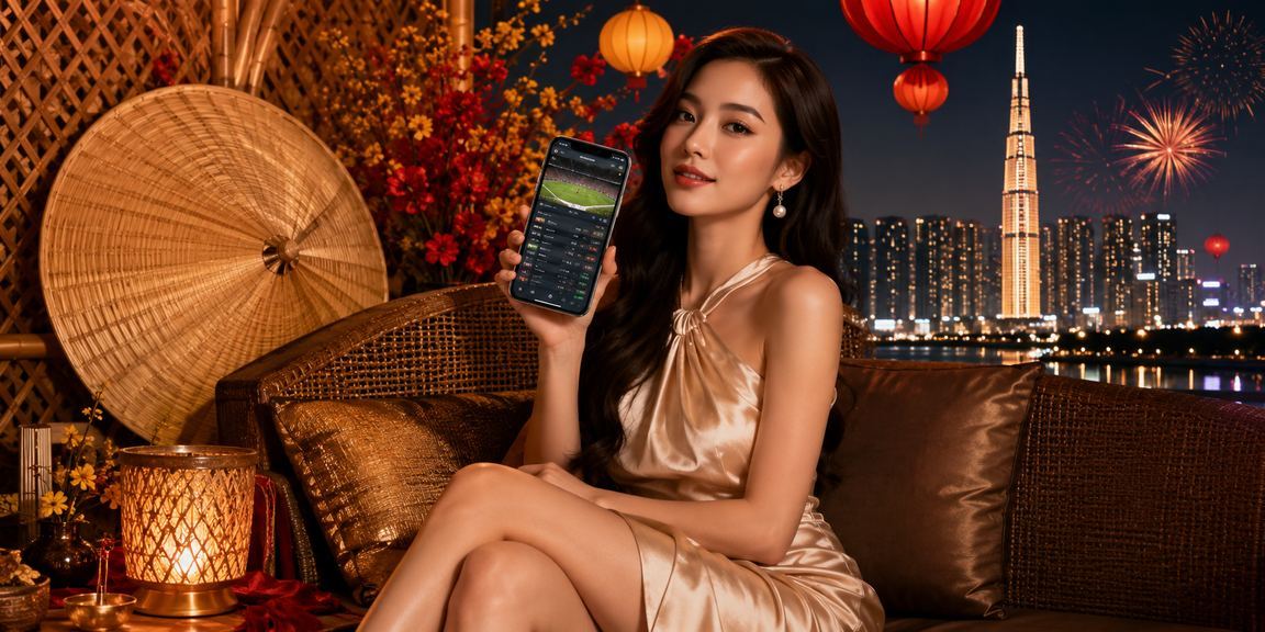 Phụ nữ đội nón lá tại TP Hồ Chí Minh sử dụng điện thoại tham gia cá cược thể thao và game