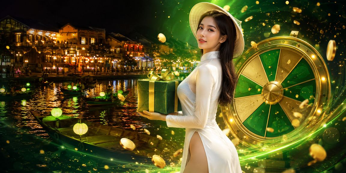 Người chơi casino đặt cược vòng quay roulette trong trang phục áo dài tại Hội An